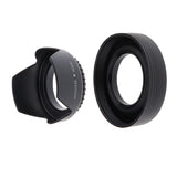 Max Camera Lens Hood Set (Tulip Flower + Collapsible Rubber Lens Hood) 55MM