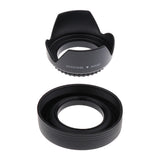 Max Camera Lens Hood Set (Tulip Flower + Collapsible Rubber Lens Hood) 55MM