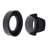 Max Camera Lens Hood Set (Tulip Flower + Collapsible Rubber Lens Hood) 62MM