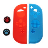 Maxbell Soft Case + Thumbstick Cap for Nintendo Switch Joy-con Red Blue