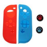 Maxbell Soft Case + Thumbstick Cap for Nintendo Switch Joy-con Red Blue