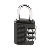 Max Zinc Alloy 3 Dial Resettable Combination Padlock Luggage Bag Code Lock 17D Black