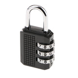 Max Zinc Alloy 3 Dial Resettable Combination Padlock Luggage Bag Code Lock 17D Black