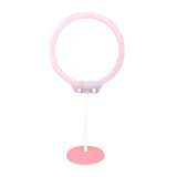 Max Dimmable Desktop Table LED Ring Light +Clamp for Makeup Video Shooting Pink