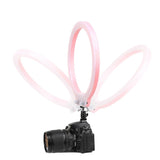 Max Dimmable Desktop Table LED Ring Light +Clamp for Makeup Video Shooting Pink