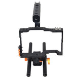 Maxbell DSLR Rod Rig Camera Video Holder Mount Stabilizer Cage + Handle Grip for Sony A7 A7R A7S -Black+Orange