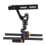Maxbell DSLR Rod Rig Camera Video Holder Mount Stabilizer Cage + Handle Grip for Sony A7 A7R A7S -Black+Orange