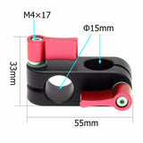 Maxbell 90 Degree Rail Clamp Rod Clip Stabilizer Rig System Mount for Camera Blue