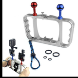 Max Diving Dual Ball Head Handheld Underwater Cage Stabilizer for GoPro Silver