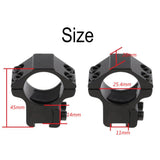 Maxbell 25.4mm 1" Scope Mount Rings Fits 11mm Dovetail Rail Flashlight Low Profile