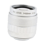Max 50mm 1/2"  f1.4 C Mount CCTV Compact Prime Lens for Olympus Panasonic M 4/3