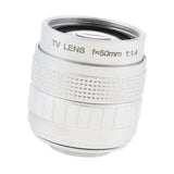 Max 50mm 1/2"  f1.4 C Mount CCTV Compact Prime Lens for Olympus Panasonic M 4/3