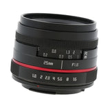 Max 25mm F1.8 Large Aperture Prime Fixed Lens for Canon EOS-M Mirrorless Camera