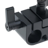 Max Single 15mm Rod Lock Clamp with Hot Shoe for  DSLR Camera Camcorder Rig 1254