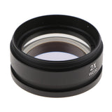 Maxbell 2X Barlow Auxiliary Objective Lens Optical Glass for Stero Microscope - 48mm Mounting Thread W.D 30mm (Black,Pack of 1)