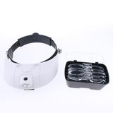 Max 2 LED Head Mount Magnifier with 5 Detachable Lenses 1.0x 1.5x 2.0x 2.5x 3.5x