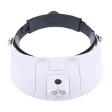 Max 2 LED Head Mount Magnifier with 5 Detachable Lenses 1.0x 1.5x 2.0x 2.5x 3.5x