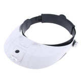 Max 2 LED Head Mount Magnifier with 5 Detachable Lenses 1.0x 1.5x 2.0x 2.5x 3.5x
