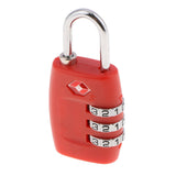Max 3 Digits Combination Padlock Approved Travel Suitcase Lock TSA335 Red