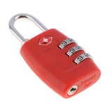 Max 3 Digits Combination Padlock Approved Travel Suitcase Lock TSA335 Red