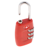 Max 3 Digits Combination Padlock Approved Travel Suitcase Lock TSA335 Red