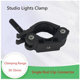 Maxbell Photography Rail Clamp Mount 30-35mm Single Rod Clip for Studio Light Stand