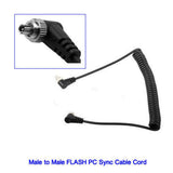 Max Male to Male Flash PC Sync Cable Cord with Screw Lock for Canon 7D 5D II 1D