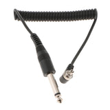 Max 6.35mm 1/4" to Male Flash PC Sync Cable Coiled Cord with Screw Lock for DSLR