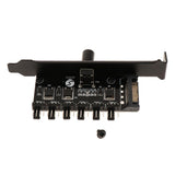 Max SATA Power PCI Cooling Fan Speed Controller 6 Channels PC Case Fans Adapter