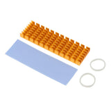Max Aluminum M.2 2280 SSD Cooling Kit Heatsink Cooler with Thermal Pad - Golden