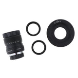 Max 25mm f/1.4 CCTV Lens + C-m4/3 Extension Tube + 2x Macro Adapter Ring Black