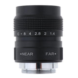 Max 25mm f1.4 CCTV Lens+C Mount Adapter+2 Macro Rings for Fuji FX Camera Black