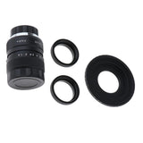 Max 25mm f1.4 CCTV Lens+C Mount Adapter+2 Macro Rings for Fuji FX Camera Black