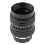 Max 25mm f1.4 CCTV Lens+C Mount Adapter+2 Macro Rings for Fuji FX Camera Black