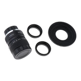 Max 25mm f1.4 CCTV Lens+C Mount Adapter+2 Macro Rings for Fuji FX Camera Black