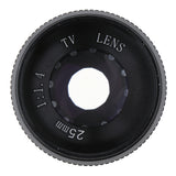 Max 25mm f1.4 CCTV Lens+C Mount Adapter+2 Macro Rings for Pentax Q Camera Black