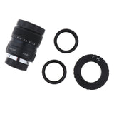 Max 25mm f1.4 CCTV Lens+C Mount Adapter+2 Macro Rings for Pentax Q Camera Black