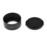 Max 35mm Metal Screw Lens Hood for 35mm f1.7 50mm f1.4 CCTV TV +46mm Lens Cap  Black