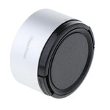 Max 35mm Metal Screw Lens Hood for 35mm f1.7 50mm f1.4 CCTV TV +46mm Lens Cap Silver