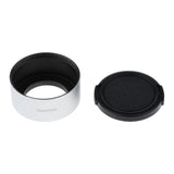 Max 35mm Metal Screw Lens Hood for 35mm f1.7 50mm f1.4 CCTV TV +46mm Lens Cap Silver