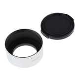 Max 35mm Metal Screw Lens Hood for 35mm f1.7 50mm f1.4 CCTV TV +46mm Lens Cap Silver