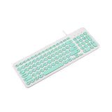Max Ultra thin Keyboard Multimedia Wired USB 96 Keys Office Keyboard Light Green