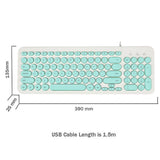 Max Ultra thin Keyboard Multimedia Wired USB 96 Keys Office Keyboard Light Green