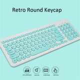 Max Ultra thin Keyboard Multimedia Wired USB 96 Keys Office Keyboard Light Green