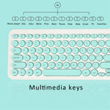 Max Ultra thin Keyboard Multimedia Wired USB 96 Keys Office Keyboard Light Green
