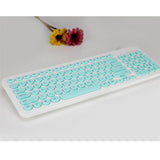 Max Ultra thin Keyboard Multimedia Wired USB 96 Keys Office Keyboard Light Green