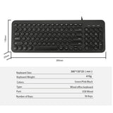 Max Ultra thin Keyboard Multimedia Wired USB 96 Keys Office Keyboard Light Green