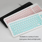 Max Ultra thin Keyboard Multimedia Wired USB 96 Keys Office Keyboard Light Green