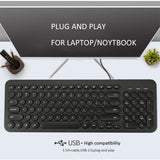 Max Ultra thin Keyboard Multimedia Wired USB 96 Keys Office Keyboard Light Green