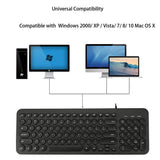Max Ultra thin Keyboard Multimedia Wired USB 96 Keys Office Keyboard Light Green